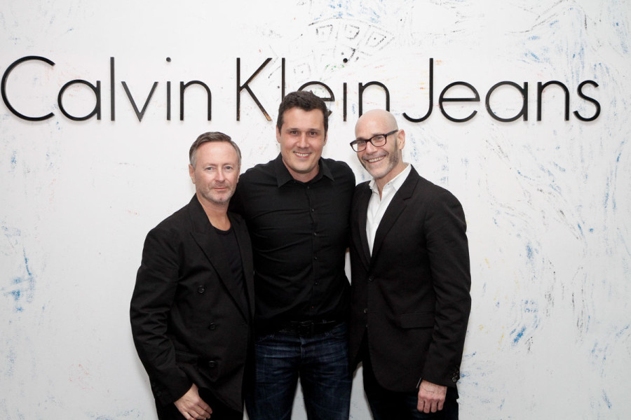 Kevin Carrigan, diretor de criação da Calvin Klein, Fabio Vasconsellos, da Calvin Klien Brasil e Steve Shiffman, CEO da Clavin Klein no evento de 2014 (Foto Divulgação)