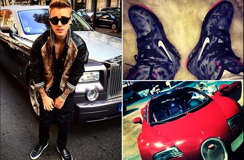 Justin Bieber Conhecido por promover grandes festas em sua mansão, Bieber também coleciona roupas de grifes e tênis (Foto: Divulgação)